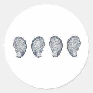 Sticker Rond Logo d'huîtres