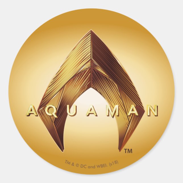 Sticker Rond Logo d'or d'Aquaman | Aquaman (Devant)