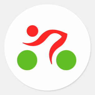 Sticker Rond Logo du cool cycliste