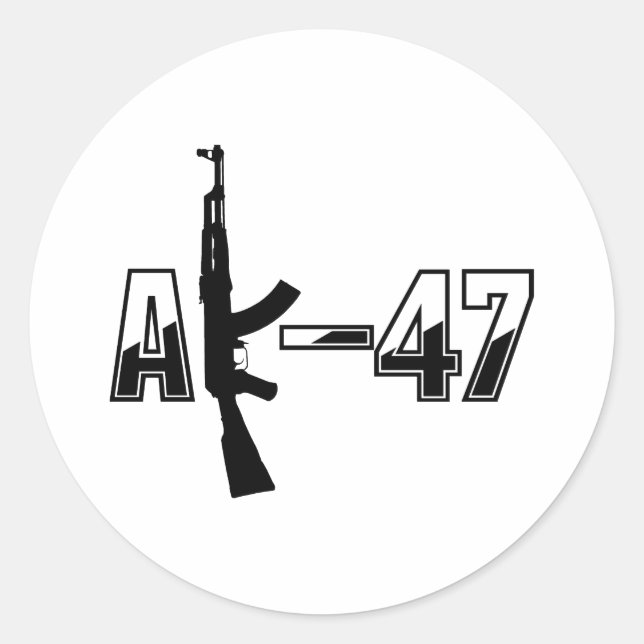 Sticker Rond Logo du fusil d'assaut AK-47 AKM (Devant)