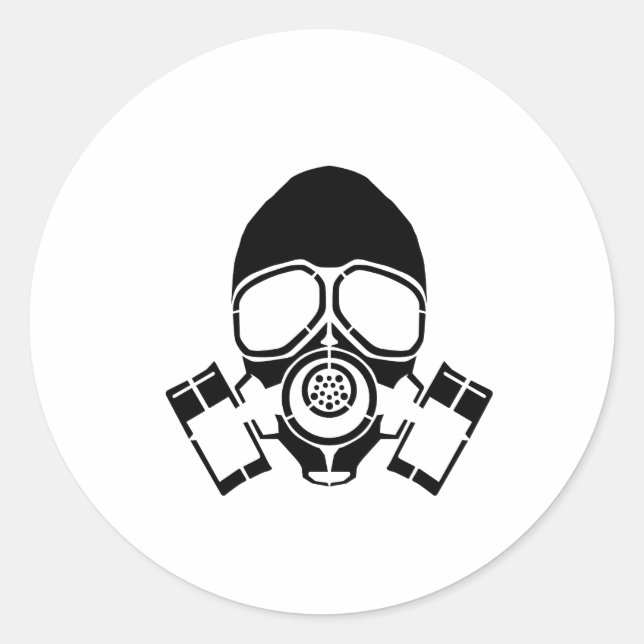 Sticker Rond logo du gabarit de masque à gaz (Devant)