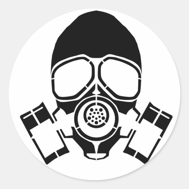 Sticker Rond logo du gabarit de masque à gaz (Devant)