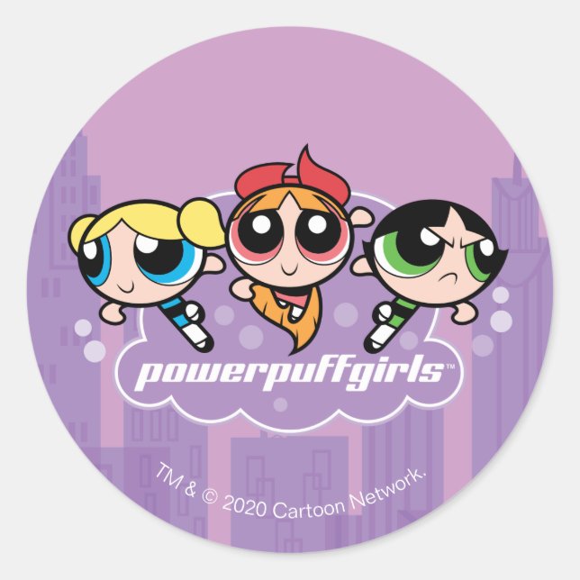 Sticker Rond Logo du groupe Powerpuff Girls (Devant)