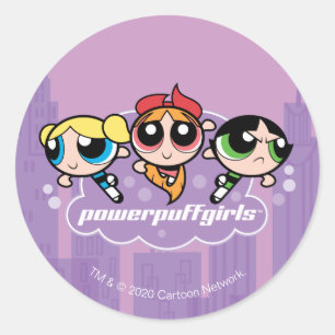 Sticker Rond Logo du groupe Powerpuff Girls