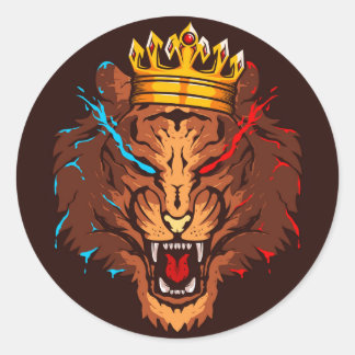 Sticker Rond logo du lion esport créatif design classique tour 