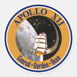 Sticker Rond Logo du patch de mission Apollo 12