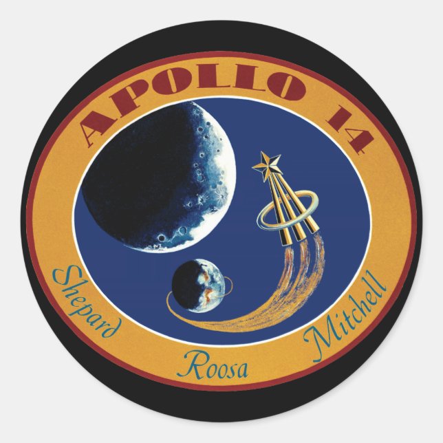 Sticker Rond Logo du patch de mission Apollo 14 NASA (Devant)