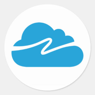 Sticker Rond Logo du réseau Cloud
