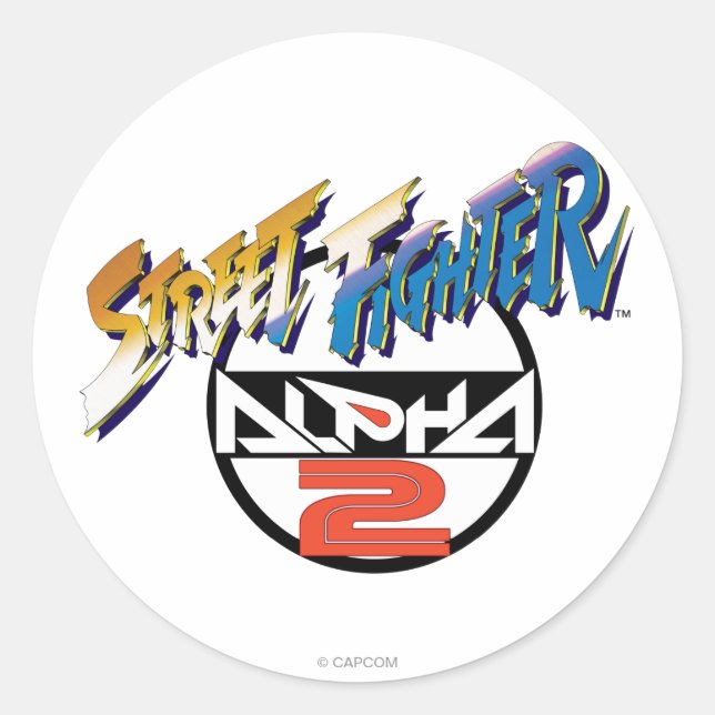 Sticker Rond Logo du Street Fighter Alpha 2 (Devant)