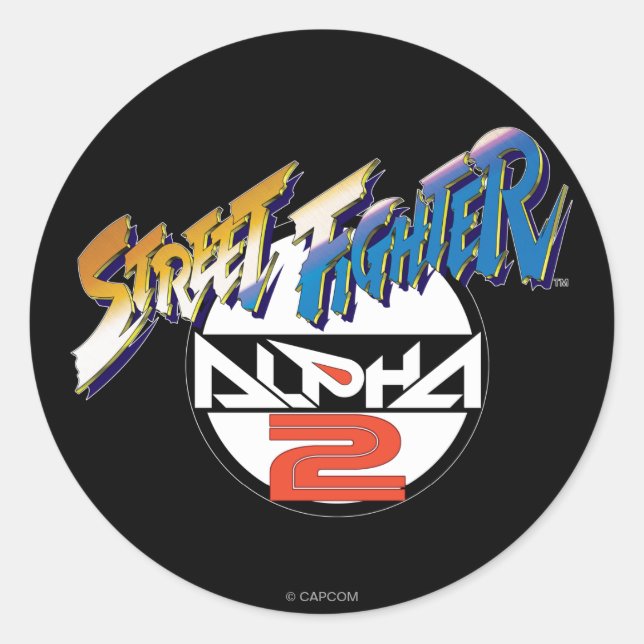 Sticker Rond Logo du Street Fighter Alpha 2 (Devant)