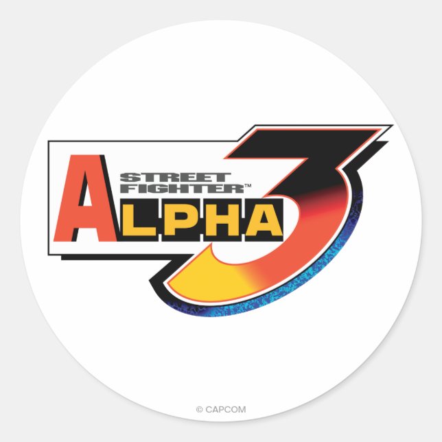 Sticker Rond Logo du Street Fighter Alpha 3 (Devant)
