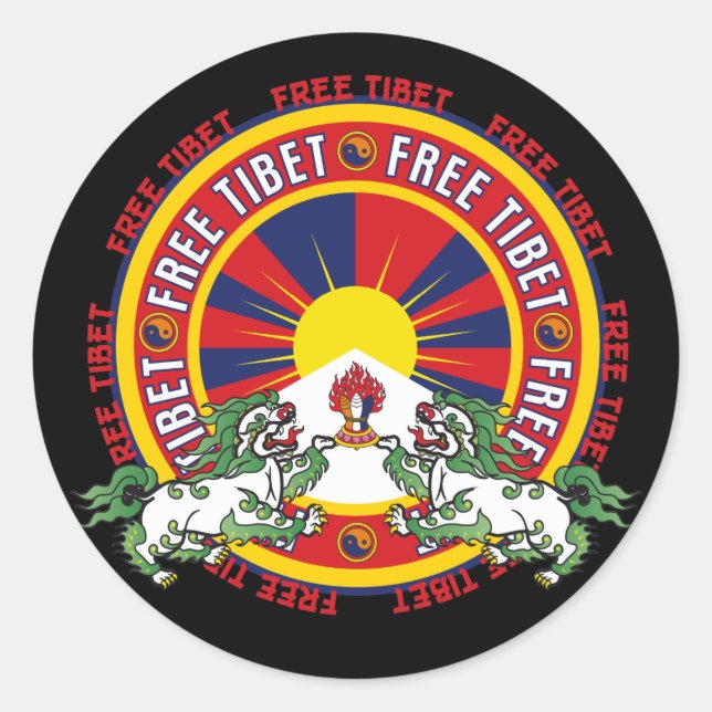 Sticker Rond Logo du Tibet Round gratuit (Devant)