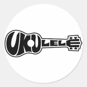Sticker Rond Logo d'Ukulele