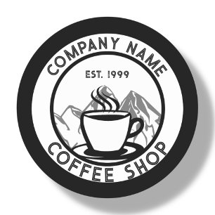 Sticker Rond Logo d'une boutique de café personnalisée