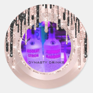 Sticker Rond Logo Dynasty Boissons Événement Lux Drivers Rose A