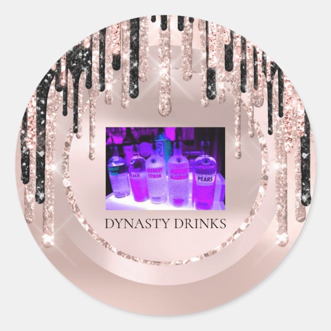 Sticker Rond Logo Dynasty Drinks Événement Lux Drivers Rose Par (Devant)