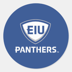 Sticker Rond Logo Eastern Illinois Panthers Shield & Wordmark