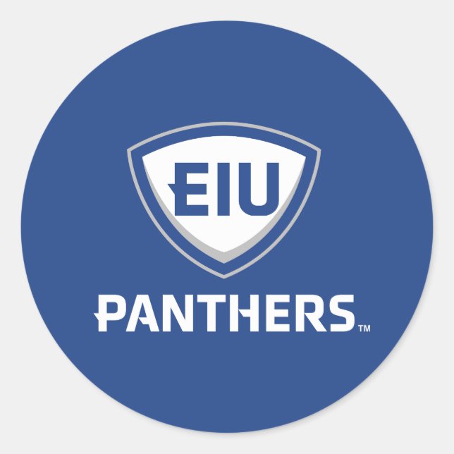 Sticker Rond Logo Eastern Illinois Panthers Shield & Wordmark (Devant)