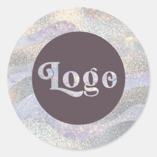 Sticker Rond Logo Elegant parties scintillant aquarelle vagues