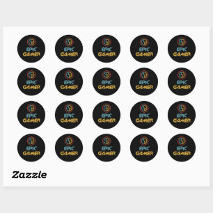 Sticker Rond Logo Epic Gamer Super cadeau pour les joueurs