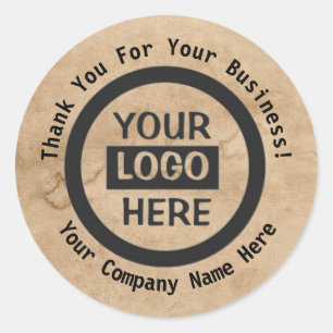 Sticker Rond Logo et informations de l'entreprise   Arrière - p