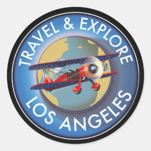 Sticker Rond Logo Explorez Los Angeles