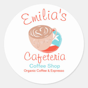 Sticker Rond Logo Expresso Espagnol Café Shop Main Drag
