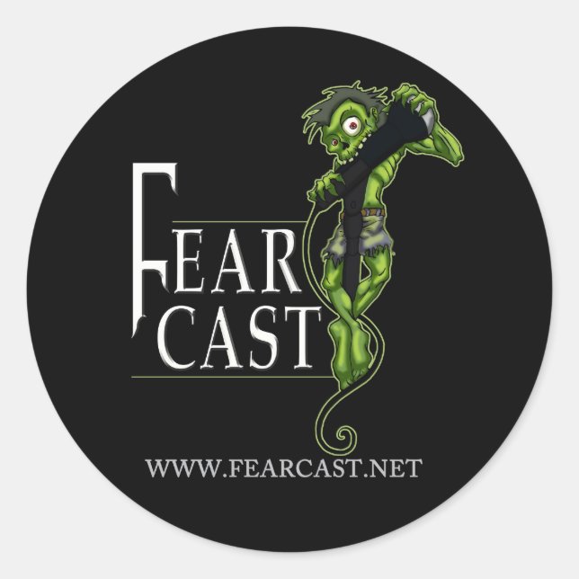 Sticker Rond Logo FearCast Harvey (Devant)