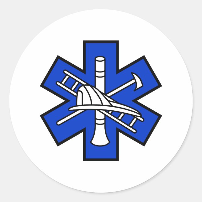 Sticker Rond Logo Fire and EMS (Devant)