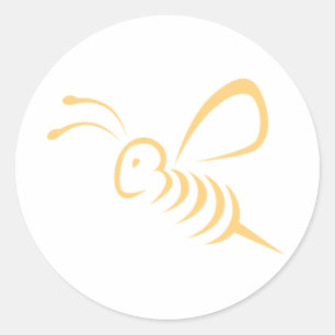 Sticker Rond Logo Flying Bee Insect