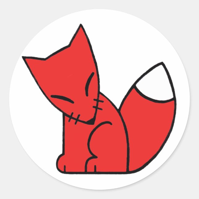 Sticker Rond Logo Fox (rouge) (Devant)