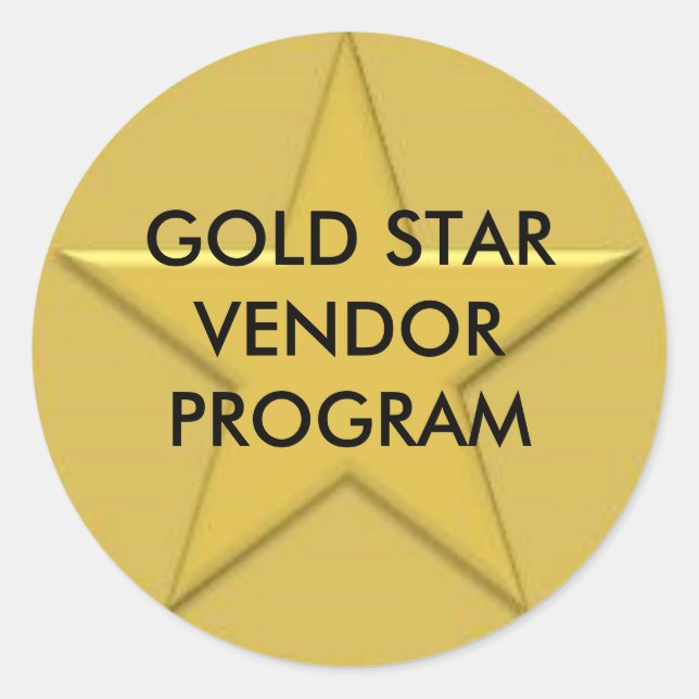Sticker Rond Logo Gold Star, PROGRAMME DE VENDEUR OR STAR (Devant)