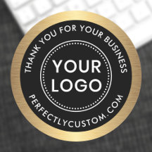 Logo golden gradient border business merci