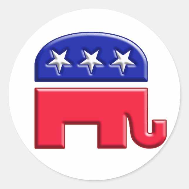 Sticker Rond Logo GOP Elephant (Devant)