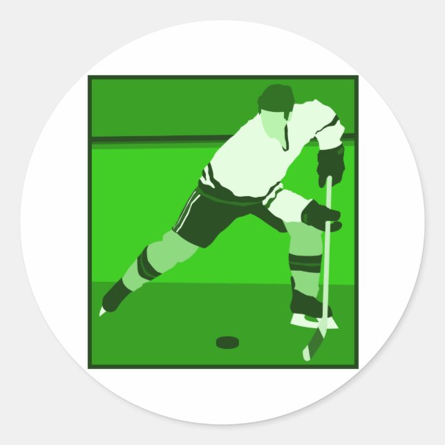 Sticker Rond Logo - Hockey sur glace vert (Devant)
