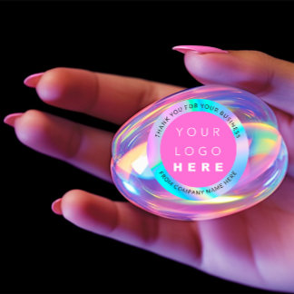 Sticker Rond Logo Holographe Personnalisé Simply Modern Merci R