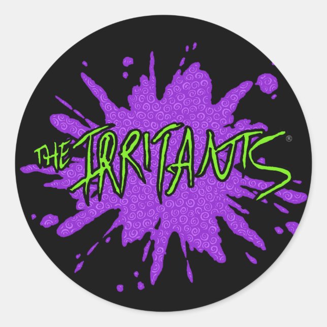 Sticker Rond Logo Irritants Splat Green/Purple (Devant)