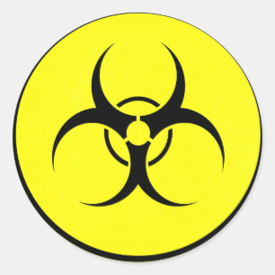 Sticker Rond Logo jaune bio-danger