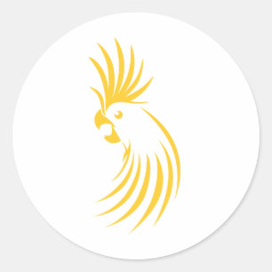 Sticker Rond Logo jaune fait sur commande de cacatoès