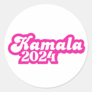 Sticker Rond Logo Kamala Harris girly Pink 2024