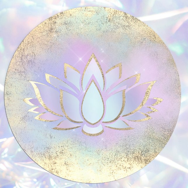 Sticker Rond logo lotus bleu violet classique collant rond (Créateur téléchargé)