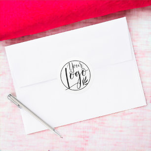 Sticker Rond Logo moderne minimaliste marque noir blanc