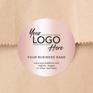 Sticker Rond Logo Moderne pour Entreprise Rose Gold