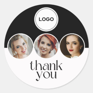 Sticker Rond Logo MUA Merci Photo Noir Et Blanc 3