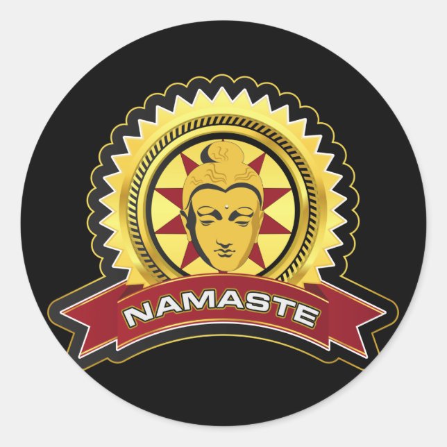 Sticker Rond Logo Namaste Bouddha (Devant)