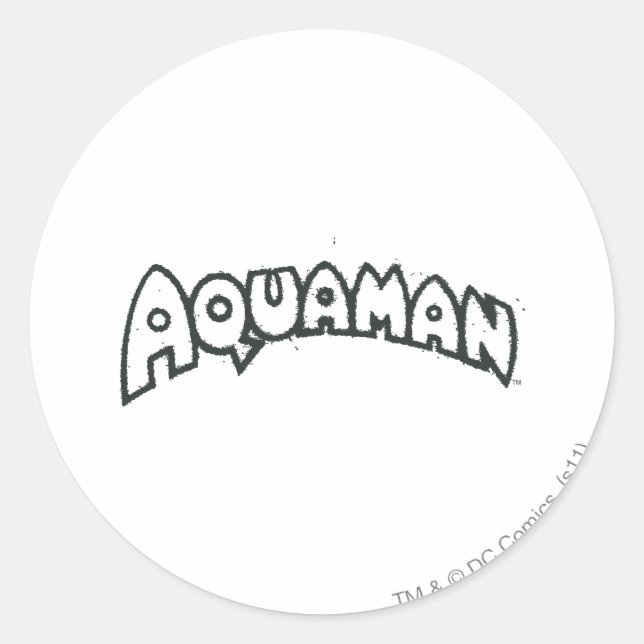 Sticker Rond Logo noir Aquaman Grunge 2 (Devant)