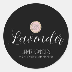 Sticker Rond Logo noir de la créatrice de bougies de soja simpl