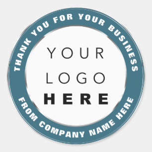 Sticker Rond Logo Nom Merci Web Shopping Lver Gris Turquoise