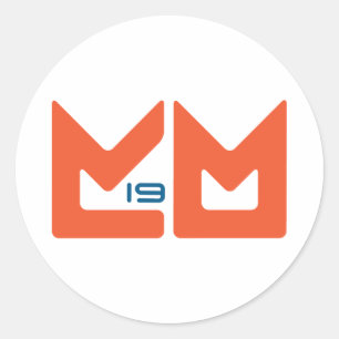 Sticker Rond Logo - orange et bleu