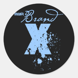 Sticker Rond Logo original de marque X (bleu)